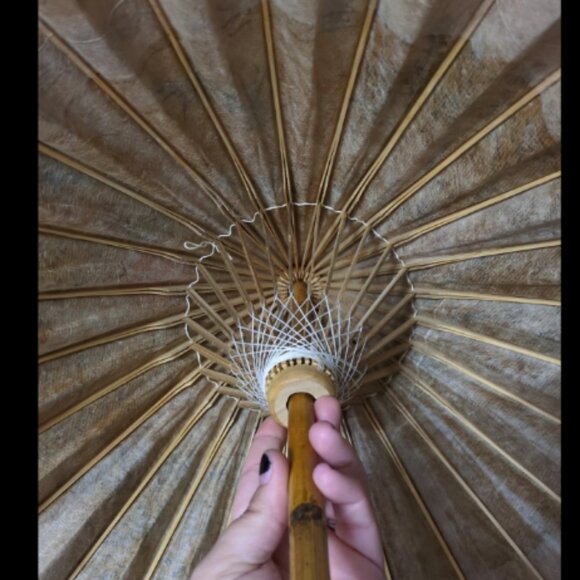 Vintage Japanese Parasol Beautiful Colours Handmade PAPER UMBRELLA - Picture 7 of 7